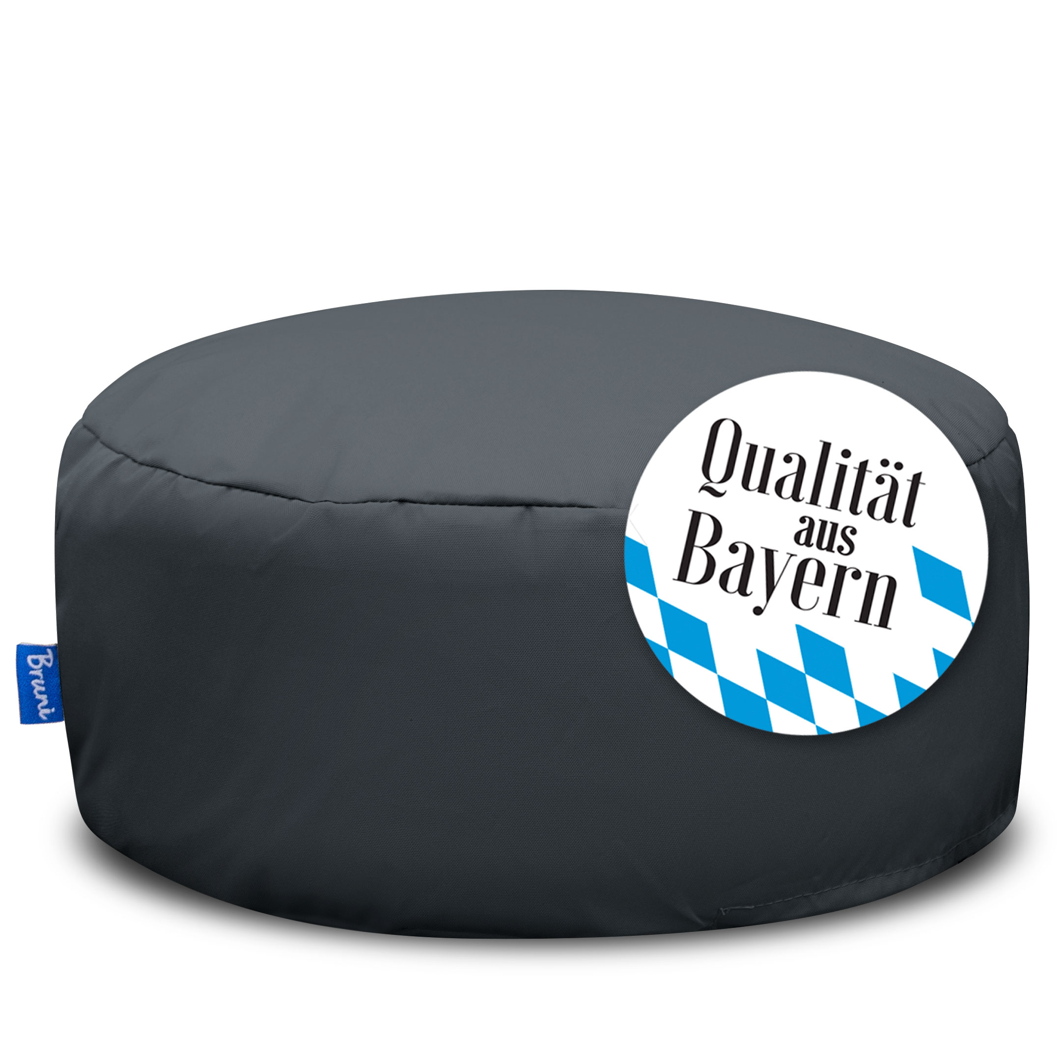 Bruni Pouf Fuß- und Sitzhocker M in Grau - Indoor- und Outdoor-Sitzpouf, in Deutschland gefertigt