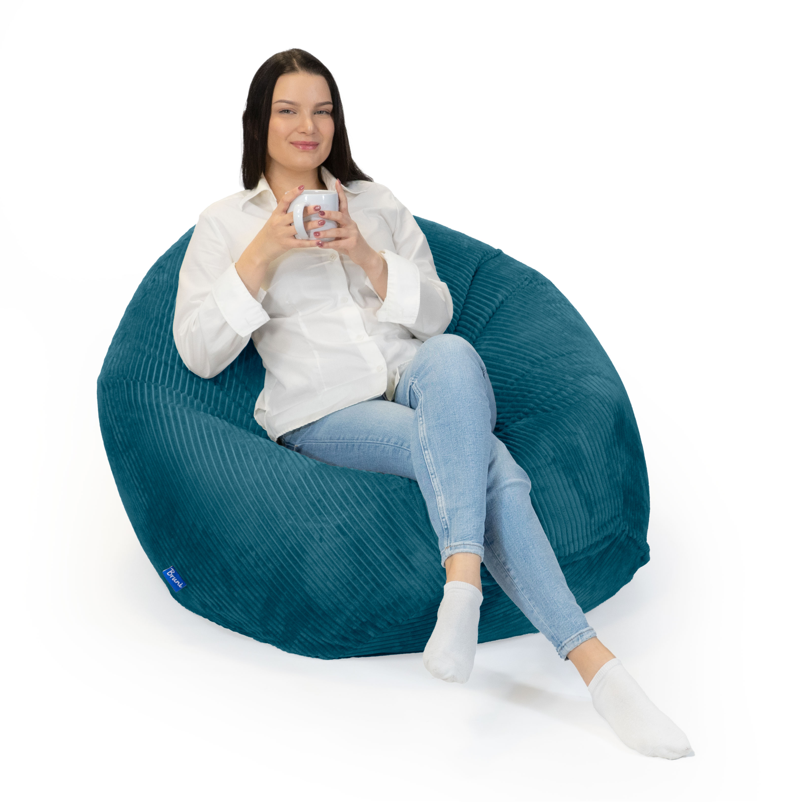 Bruni Classico Cord L in Petrol - Indoor-Sitzsack